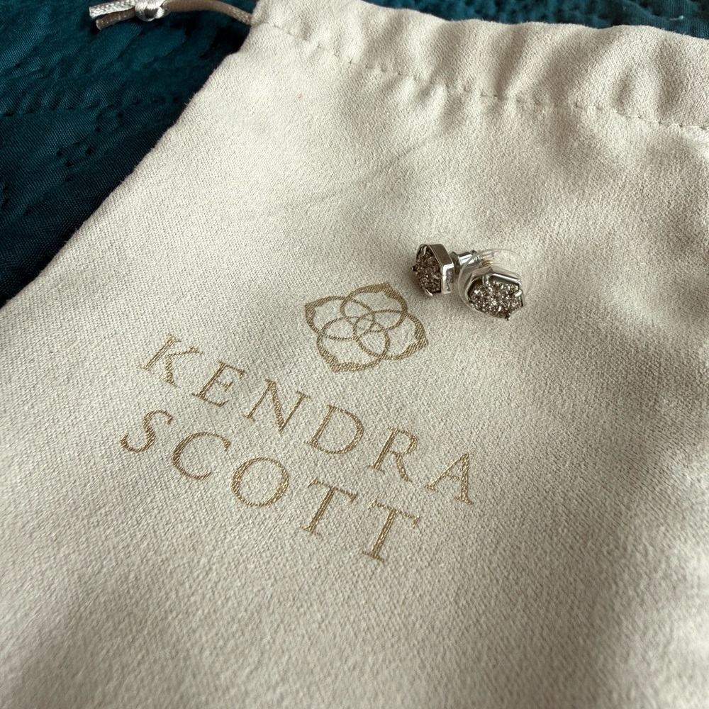 Kendra Scott earrings - silver studs with druzy stone